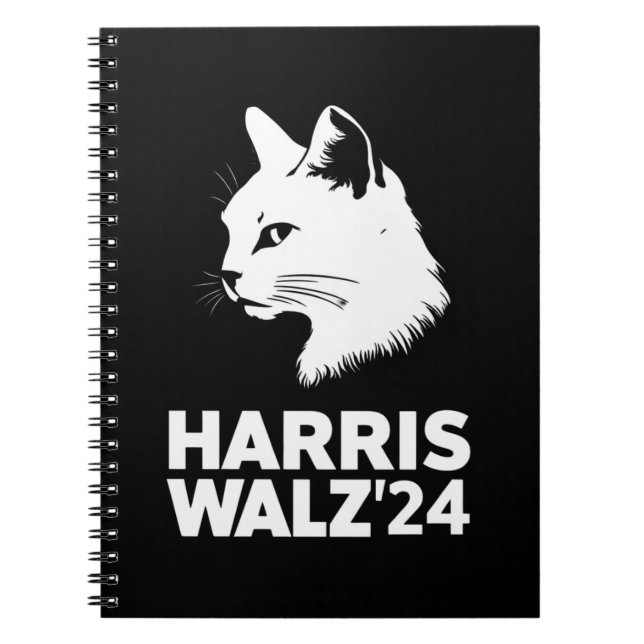 Harris Waltz 2024 Election Funny Cat Kamala Tim  Notebook (Front)