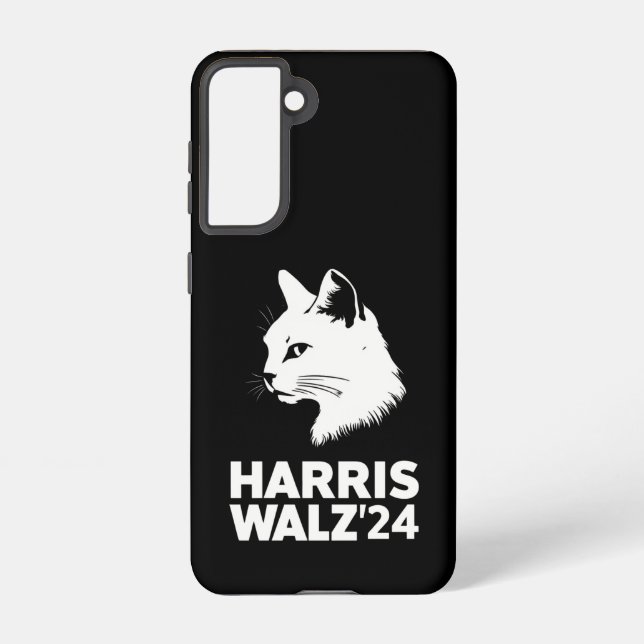 Harris Waltz 2024 Election Funny Cat Kamala Tim  Samsung Galaxy S21 Case (Back)