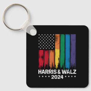 Harris Waltz 2024 Election Gay Tim Waltz LGBTQ Keychain