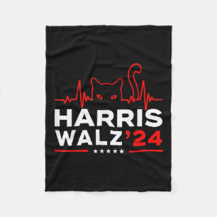 Harris Waltz 2024 Election Harris Tim Waltz Heartb Fleece Blanket