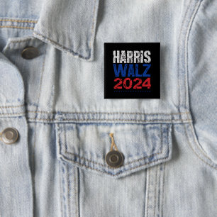 Harris Waltz 2024 Election Kamala Harris Tim Waltz 2 Inch Square Button