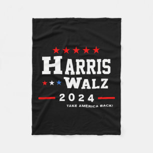 Harris Waltz 2024 Election Kamala Harris Tim Waltz Fleece Blanket