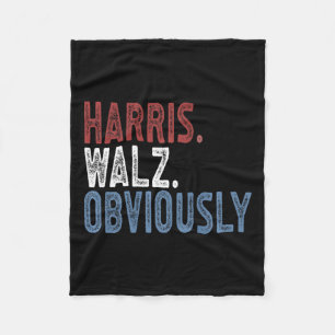 Harris Waltz 2024 Election Kamala Harris Tim Waltz Fleece Blanket