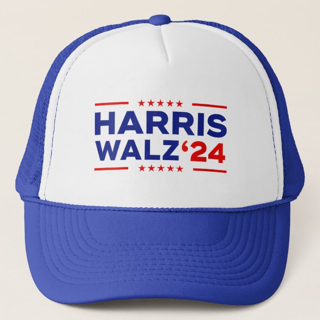 Harris Waltz 2024 Election Kamala Harris Tim Waltz Trucker Hat (Front)