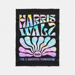 Harris Waltz 2024 For A Brighter Tomorrow Tie Dye  Fleece Blanket