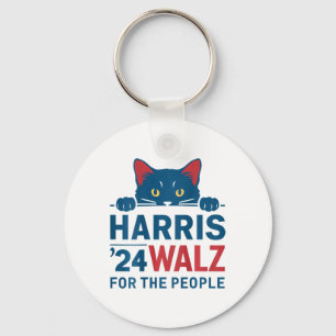 Harris Waltz 2024 For The People Funny Cat Lady Ka Keychain