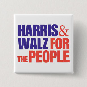 Harris Waltz 2024 For The People Kamala Harris 2 Inch Square Button