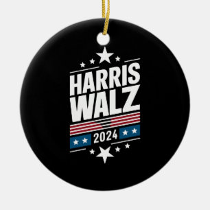 Harris Waltz 2024 Kamala Harris Tim Waltz 2024 Ceramic Ornament