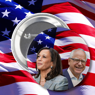 Harris Waltz 2024 - Kamala Harris Tim Waltz 2 Inch Round Button