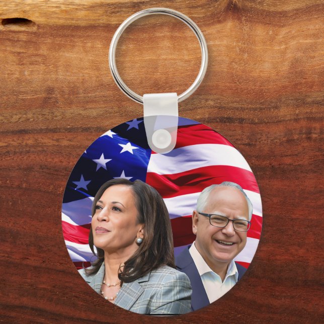 Harris Waltz 2024 - Kamala Harris Tim Waltz  Keychain (Front)