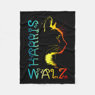 Harris Waltz 2024 Kamala Wheimer Funny Cat Lady Su Fleece Blanket