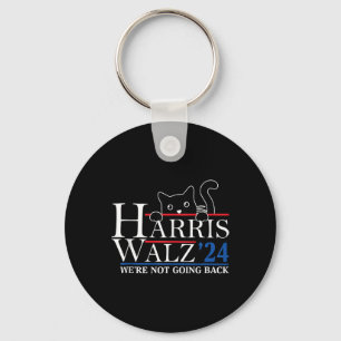 Harris Waltz 2024 We're Not Going Back Funny Cat L Keychain