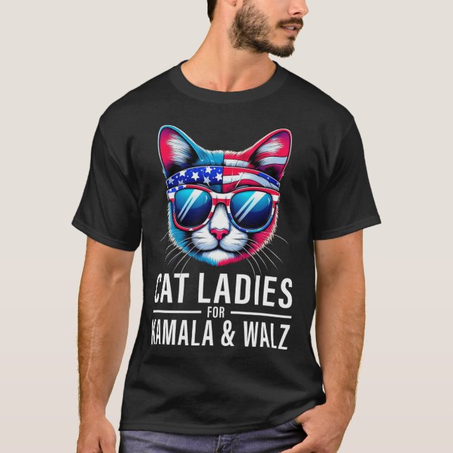 Harris Waltz Cat Lady Harris Waltz 2024 Kamala Har T-Shirt (Front)