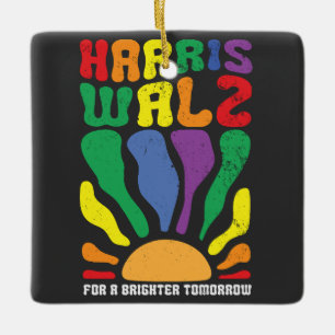Harris Waltz for a Brighter Tomorrow Kamala LGBT Ceramic Ornament