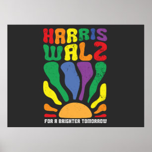 Harris Waltz for a Brighter Tomorrow Kamala LGBT  Poster