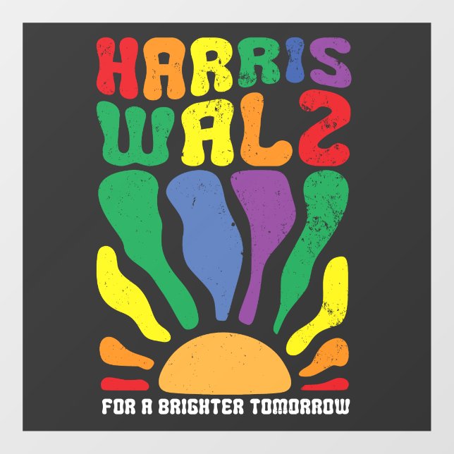 Harris Waltz for a Brighter Tomorrow Kamala LGBT  Window Cling (Sheet)