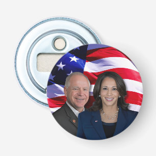 Harris Waltz Photo 2024 - Kamala Harris Tim Waltz Bottle Opener