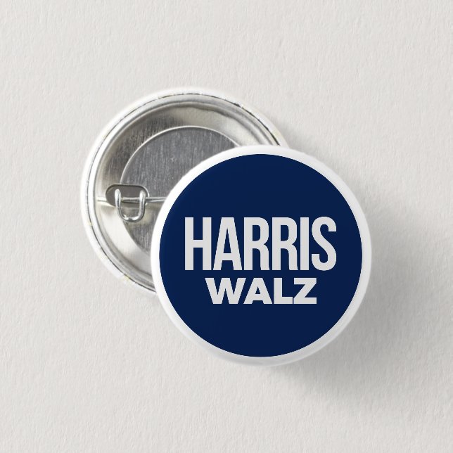 Harris Walz  1 Inch Round Button (Front & Back)