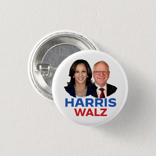 Harris Walz 2024 1 Inch Round Button (Front & Back)