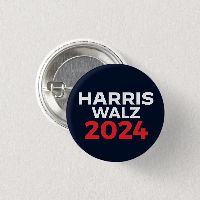 Harris Walz 2024 1 Inch Round Button (Front & Back)