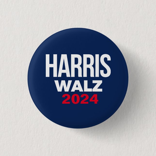 Harris Walz 2024 1 Inch Round Button (Front)