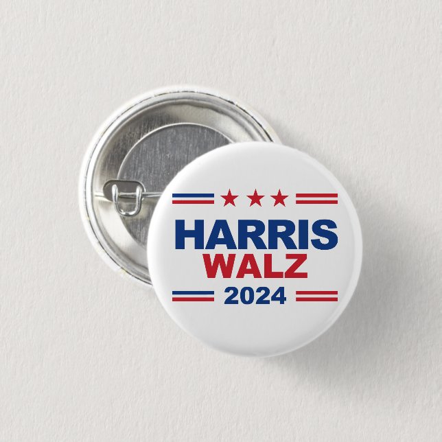 Harris Walz 2024 1 Inch Round Button (Front & Back)