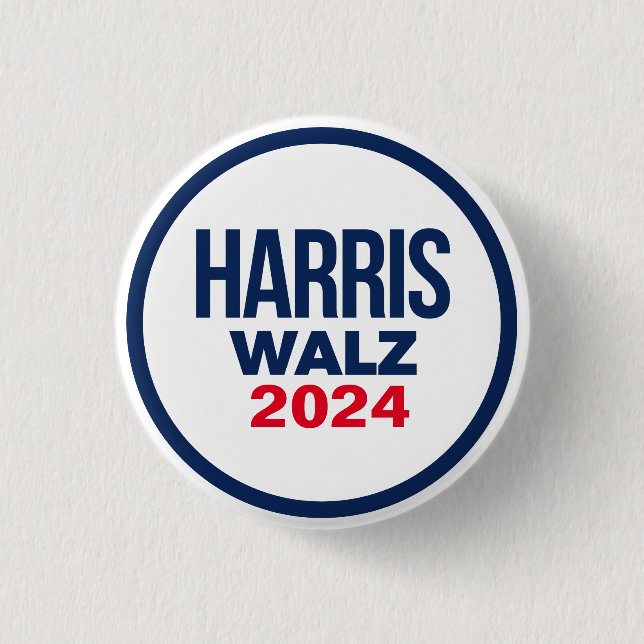 HARRIS WALZ 2024 1 INCH ROUND BUTTON (Front)
