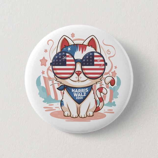 HARRIS WALZ 2024 2 INCH ROUND BUTTON (Front)