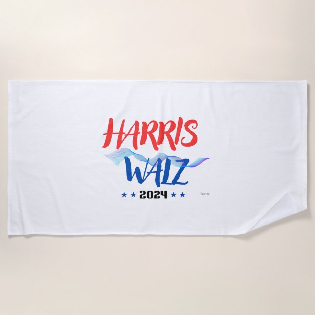 Harris Walz 2024  Beach Towel (Front)