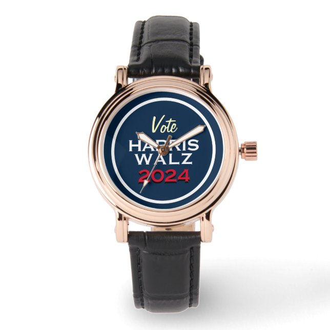 HARRIS WALZ 2024 Black Strap Watch (Front)