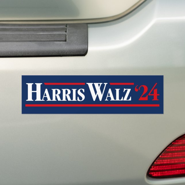 Harris Walz 2024 Bumper Sticker (On Car)