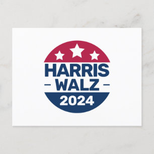 Harris Walz 2024 Campaign for President Patriotic  Postcard