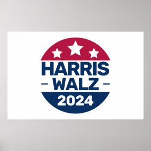 Harris Walz 2024 Campaign for President Patriotic  Poster