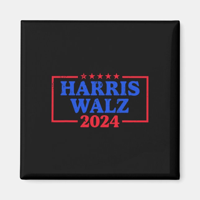 Harris Walz 2024 Campaign Logo Democrat Slogan Kam Magnet (Front)