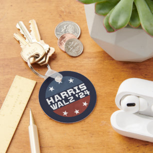 Harris Walz 2024 Campaign USA Flag Keychain