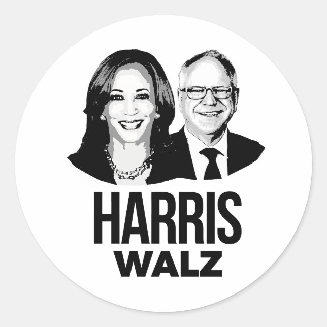 Harris Walz 2024 Classic Round Sticker (Front)