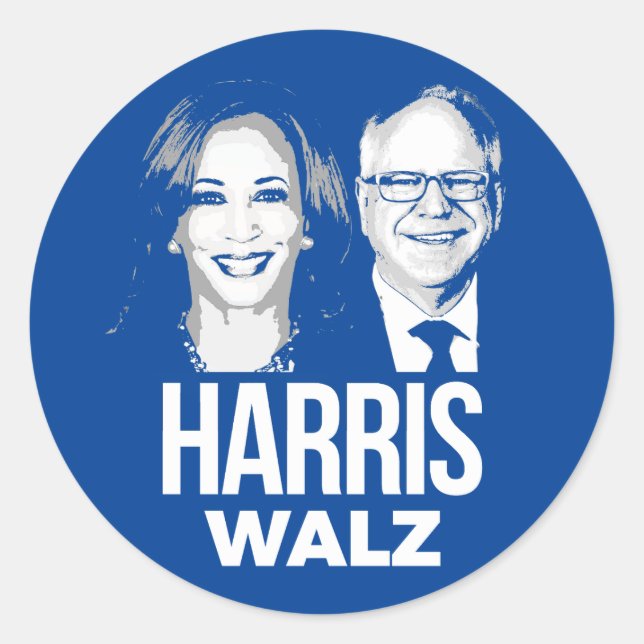 Harris Walz 2024 Classic Round Sticker (Front)
