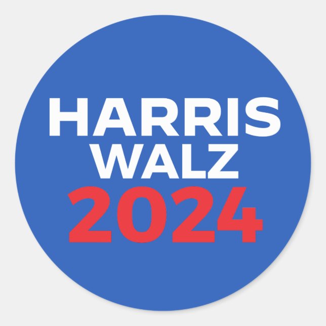 Harris Walz 2024 Classic Round Sticker (Front)