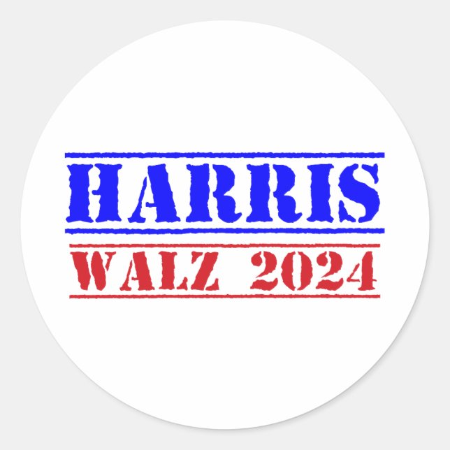 Harris Walz 2024 Classic Round Sticker (Front)