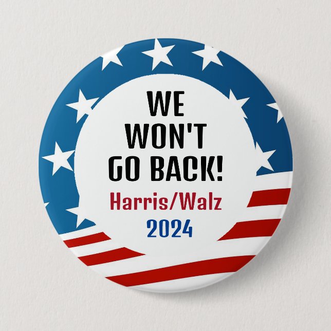 Harris/Walz 2024 Design  3 Inch Round Button (Front)