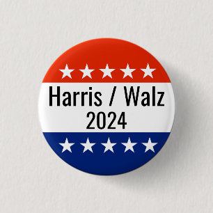 Harris Walz 2024 Election 1 Inch Round Button