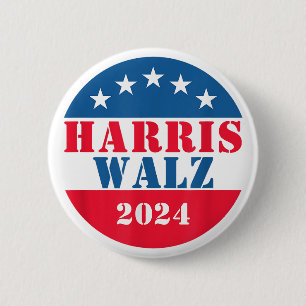 Harris Walz 2024 Election Kamala Harris Tim Waltz 2 Inch Round Button