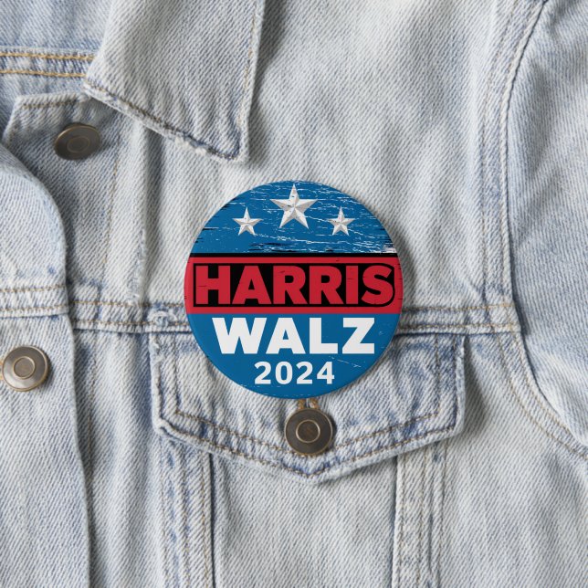 Harris Walz 2024 Election Kamala Harris Tim Waltz  3 Inch Round Button (In Situ)