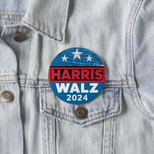 Harris Walz 2024 Election Kamala Harris Tim Waltz  3 Inch Round Button