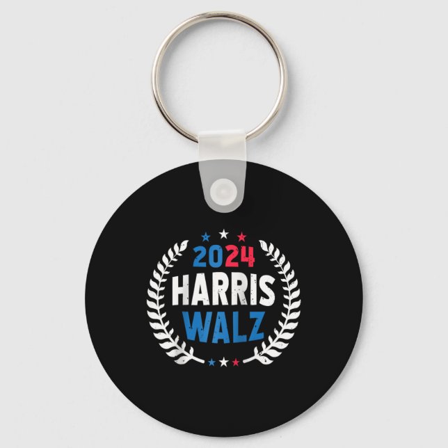 Harris Walz 2024 Election Kamala Harris Tim Waltz  Keychain (Front)