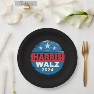 Harris Walz 2024 Election Kamala Harris Tim Waltz Paper Plate