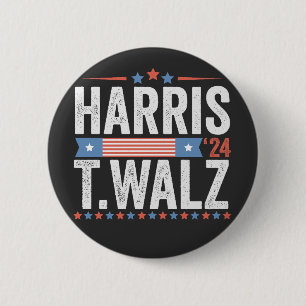 Harris Walz 2024 Election Kamala Tim Waltz 2 Inch Round Button