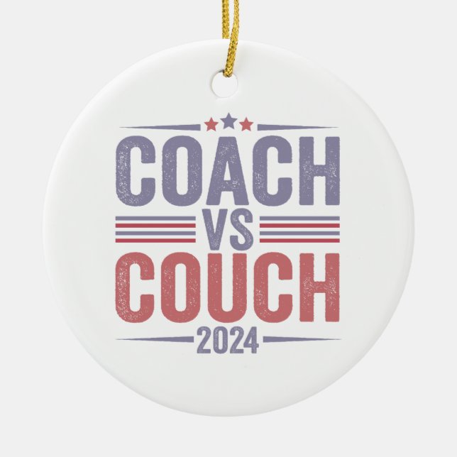 Harris Walz 2024 Election Kamala Tim Waltz America Ceramic Ornament (Front)