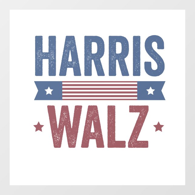 Harris Walz 2024 Election Kamala Tim Waltz America Window Cling (Sheet)