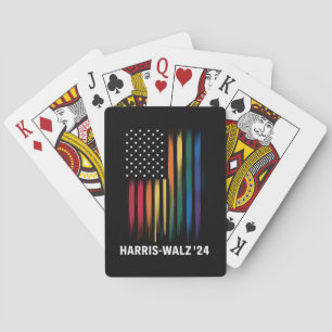 Harris Walz 2024 Election Kamala Tim Waltz LGBT Playing Cards